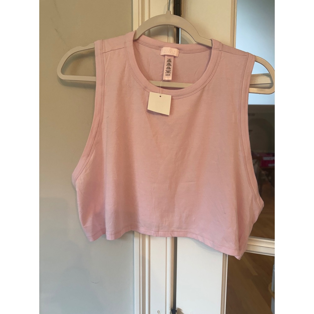Skims Cotton Jersey Muscle Tank Pink Cropped Sleeveless Top Medium NEW